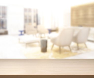 Arka planın Masa Üstü ve Bulanık Oturma Odası