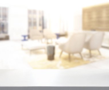 Arka planın Masa Üstü ve Bulanık Oturma Odası