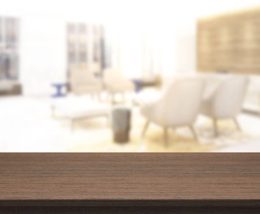 Arka planın Masa Üstü ve Bulanık Oturma Odası