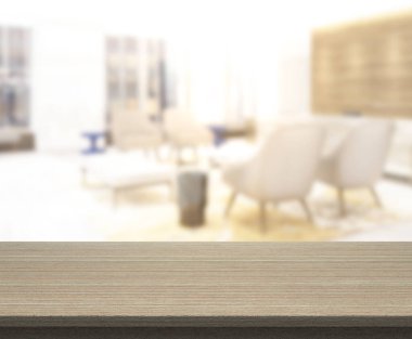 Arka planın Masa Üstü ve Bulanık Oturma Odası