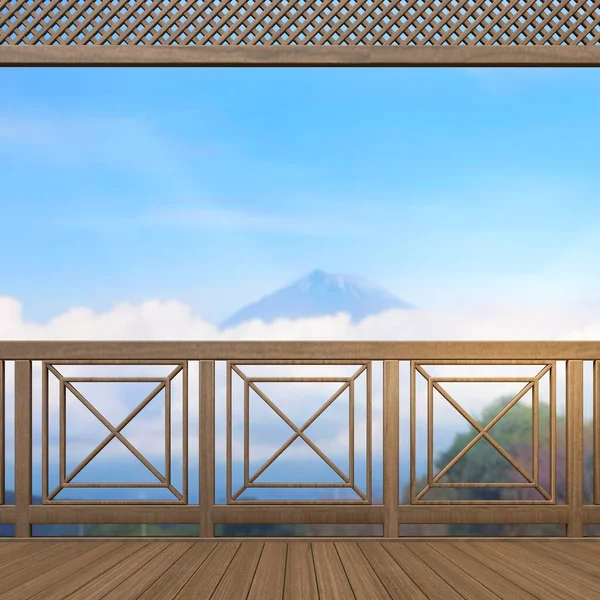 Balcony Terrace Blur Nature Background — Stock Photo, Image