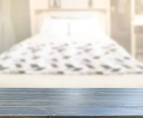 Table Top Blur Background Bedroom — Stock Photo, Image