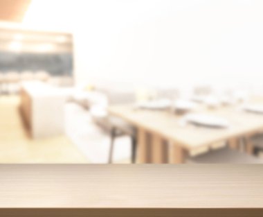 Arka plandaki Masa Üstü ve Bulanık Yemek Odası