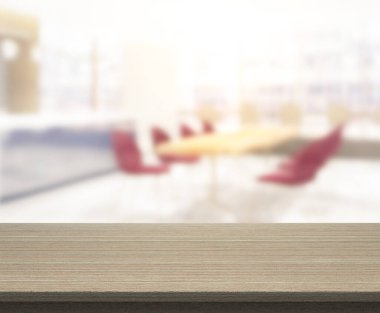 Arka plandaki Masa Üstü ve Bulanık Yemek Odası