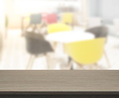 Arka plandaki Masa Üstü ve Bulanık Yemek Odası