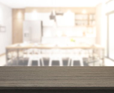Arka plandaki Masa Üstü ve Bulanık Yemek Odası