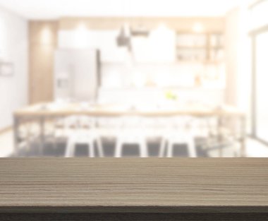 Arka plandaki Masa Üstü ve Bulanık Yemek Odası