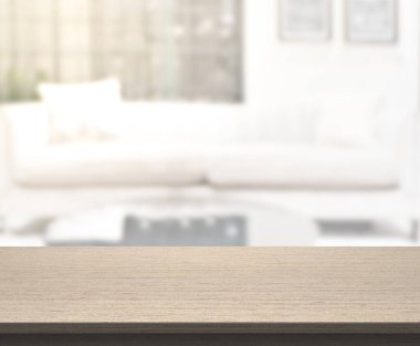 Arka planın Masa Üstü ve Bulanık Oturma Odası