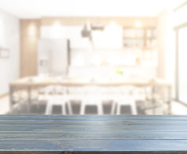 背景的餐桌顶部和模糊的饭厅 — 图库照片