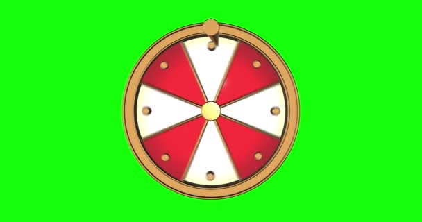 ジャックポット幸運ホイール回転緑の画面アニメーション3D — ストック動画