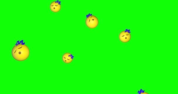 Emoji Emoticon Zzz Sen Odpoczynek Twarz Spada Zielony Ekran Animacja — Wideo stockowe
