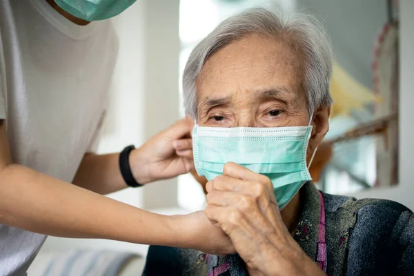 Ältere Menschen Haben Krankheit Fieber Und Husten Ansteckende Symptome Von — Stockfoto