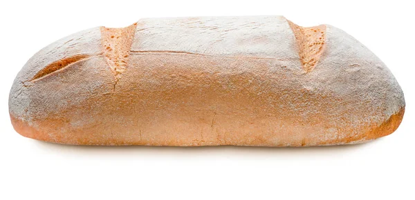 Chleb wiejski pełnoziarnisty. Odizolowany na białym tle. Widok z przodu. — Zdjęcie stockowe