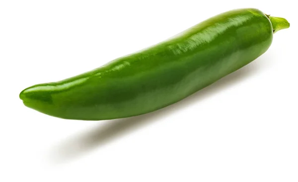 Verse Groene Chili Peper Geïsoleerd Witte Achtergrond — Stockfoto