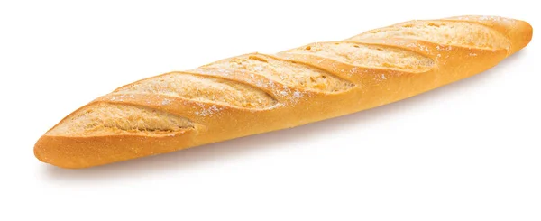 Taze Pişmiş Çıtır Çıtır Fransız Ekmeği Beyaz Arkaplan Görünümünde Izole — Stok fotoğraf