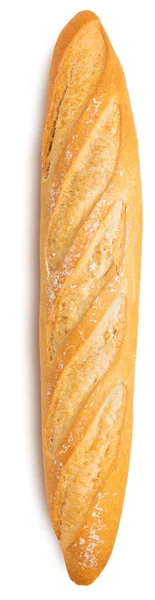 Świeżo Upieczona Chrupiąca Francuska Pałeczka Chlebowa Odizolowany Białym Tle Widok — Zdjęcie stockowe