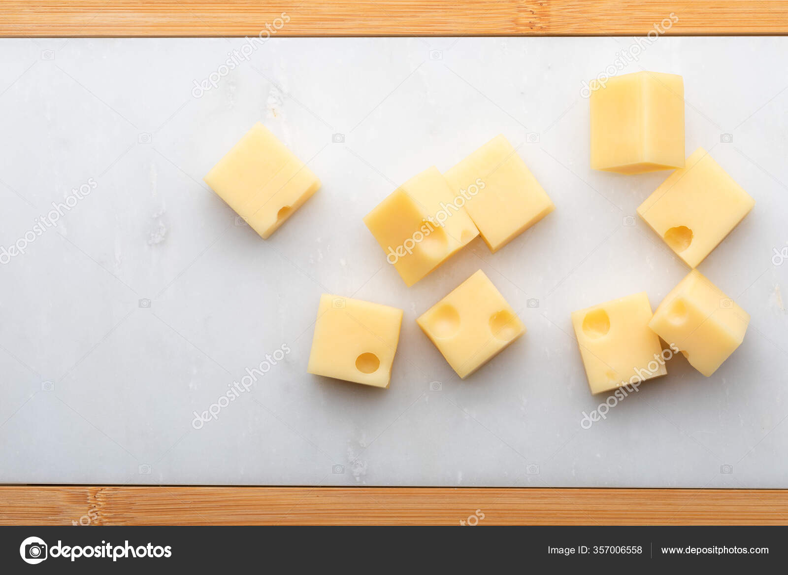 Portions Cubes Dice Emmental Swiss Cheese Texture Holes Alveoli