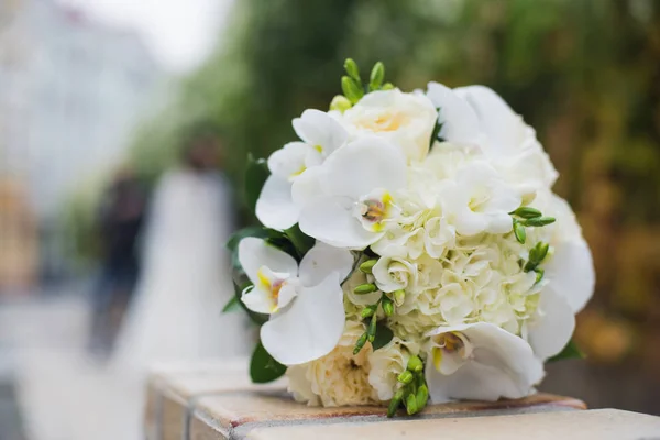 Schöner eleganter Hochzeitsstrauß — Stockfoto