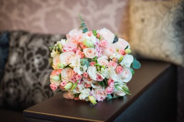 Gelin buketi, çiçek close-up.