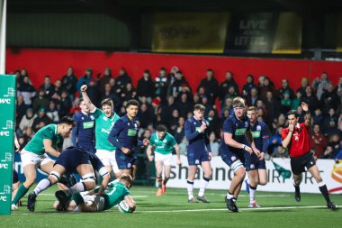 31 Ocak 2020, Cork, İrlanda: Jack Crowley İrlanda ile İskoçya arasında İrlanda Bağımsız Parkı 'nda oynanan 20 Yaş Altı Ulusun Altında maçında.