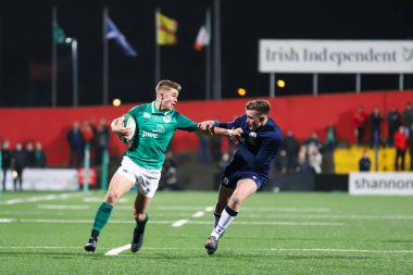 31 Ocak 2020, Cork, İrlanda: Jack Crowley İrlanda ile İskoçya arasında İrlanda Bağımsız Parkı 'nda oynanan 20 Yaş Altı Ulusun Altında maçında.