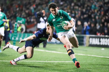 31 Ocak 2020, Cork, İrlanda: İrlanda Bağımsız Parkı 'nda İrlanda ile İskoçya arasındaki 20 Yaş Altı Ulusun Altında oynanan maçta Andrew Smith.