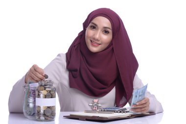 Finans kavramsal, tasarruf, bankacılık, iş ve finans büyümesinin sembolü 