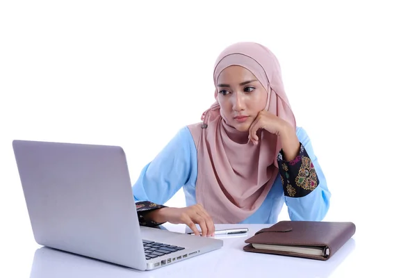 Business Asian Woman Laptop Business Education Conceptual — Stock Photo, Image