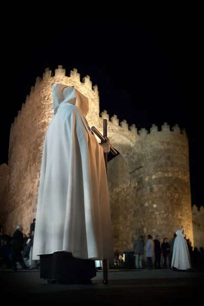 Various Holy Week steps in the city of Avila, Spai — Stock Photo, Image