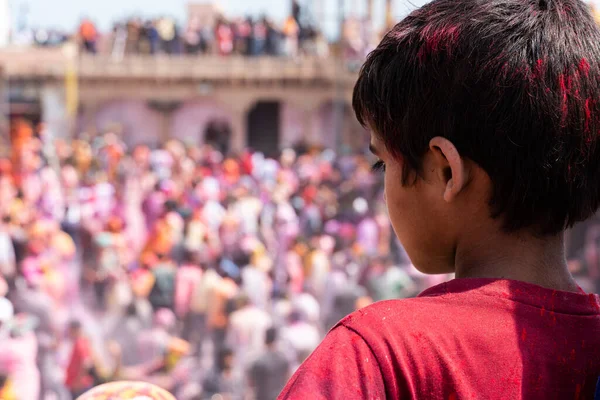 Nandgaon Uttar Pradesh India Marzo 2020 Celebración Del Festival Holi — Foto de Stock
