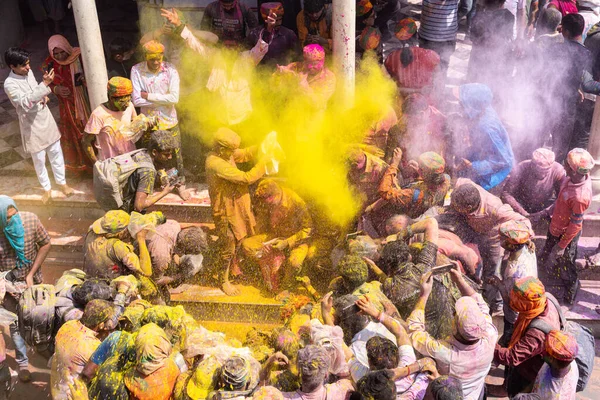 Nandgaon Uttar Pradesh Indie Marca 2020 Obchody Święta Holi Świątyni — Zdjęcie stockowe