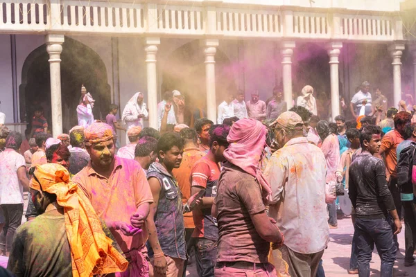 Nandgaon Uttar Pradesh Indie Marca 2020 Obchody Święta Holi Świątyni — Zdjęcie stockowe