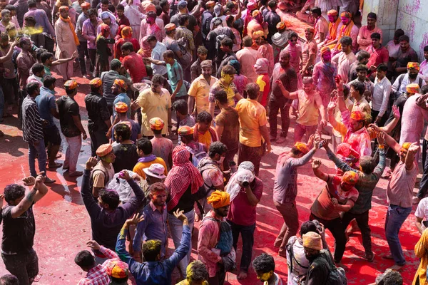 Nandgaon Uttar Pradesh Hindistan Mart 2020 Nand Bhavan Tapınağındaki Holi — Stok fotoğraf