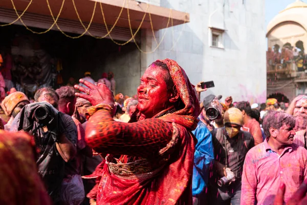 Nandgaon Uttar Pradesh Indien Mars 2020 Firande Holi Festivalen Nand — Stockfoto