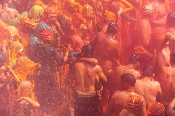 Baldeo Uttar Pradesh Hindistan Mart 2020 Dau Maharaj Tapınağındaki Holi — Stok fotoğraf