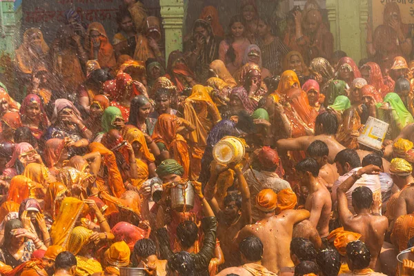 Baldeo Uttar Pradesh India Березня 2020 Святкування Фестивалю Холі Храмі — стокове фото