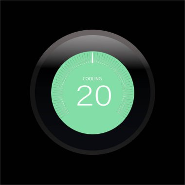 Modern çember termostatında sıcaklık 20C, Programlanabilir Termostat - Kablosuz Öğrenme