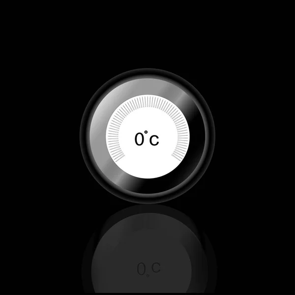 Beyaz Krem Renkli Modern Daire Termostatı Gölge Siyah Arkaplan Celsius — Stok fotoğraf