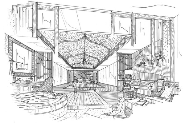 эскиз интерьера
 