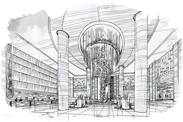 sketch interior perspective