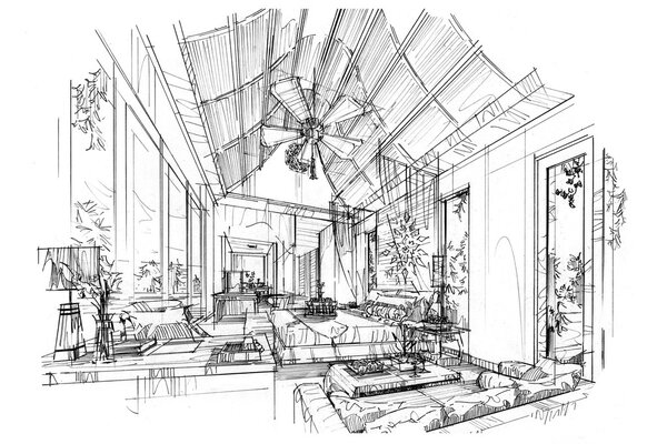 эскиз интерьера
 