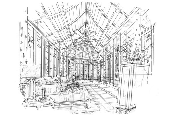 эскиз интерьера
 