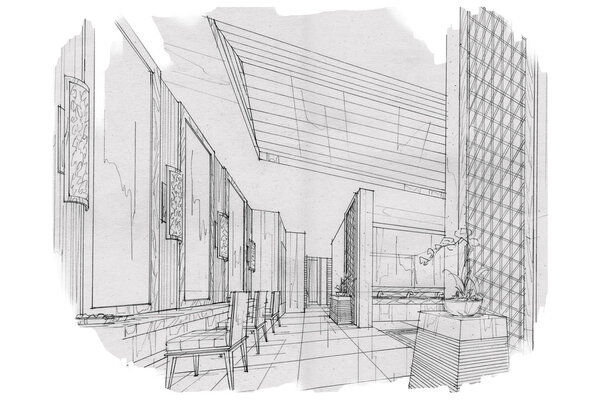 эскиз интерьера
 