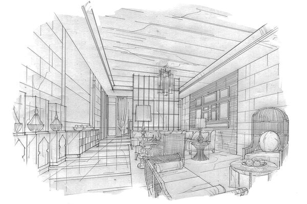 эскиз интерьера
 