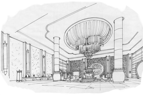 эскиз интерьера
 