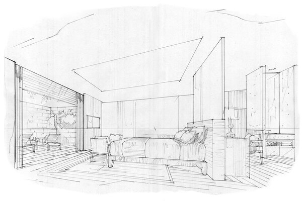 эскиз интерьера
 