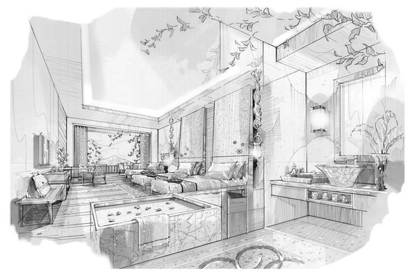 эскиз интерьера
 