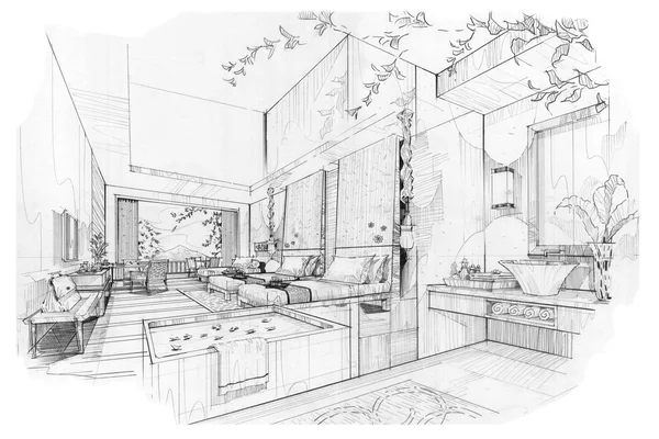 sketch interior perspective