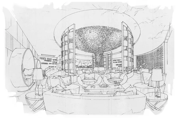 sketch interior perspective