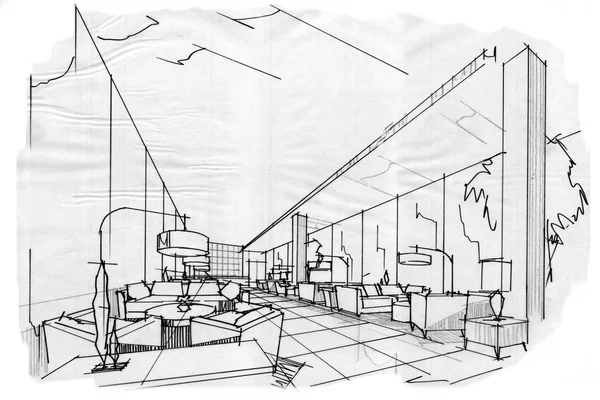 sketch interior perspective